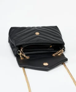 Bolso Acolchado Cierre Boton Efecto