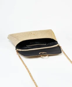 Bolso Solapa Pieza Metalica Efecto