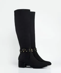 Bota Alta Detalle Tachas Efecto