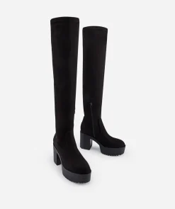 Bota Mosquetera Tacón Ancho Efecto