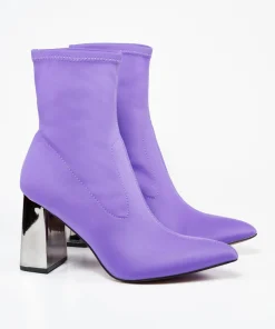 Botin Calcetin Tacón Metalico Efecto
