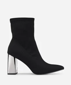 Botin Calcetin Tacón Metalico Efecto