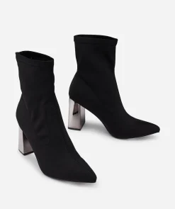 Botin Calcetin Tacón Metalico Efecto
