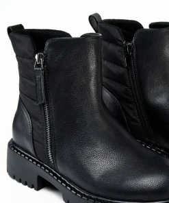 Botin Cremallera Combinada Efecto