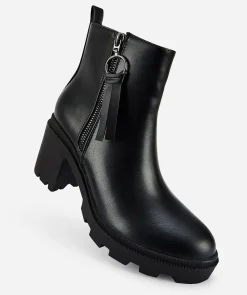 Botin Cremallera Flecos Efecto