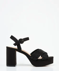 Sandalia Plataforma Strass Efecto
