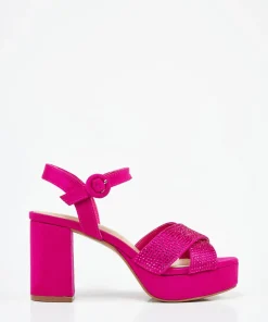 Sandalia Plataforma Strass Efecto