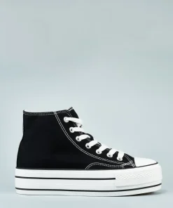 Zapatilla Abotinada Cordones Efecto